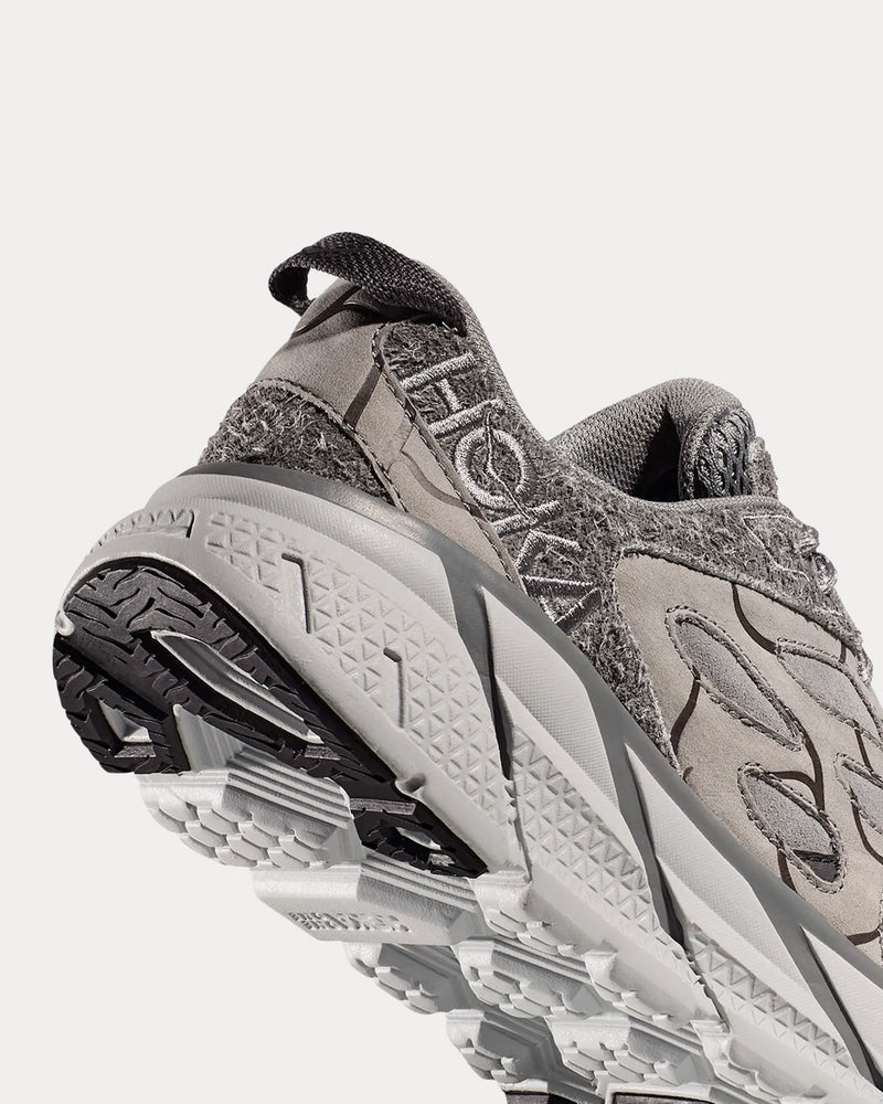 HOKA Unisex Elite Terrain System Clifton L Suede Galactic Grey