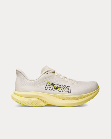 HOKA Mach 6 White / Neon Hoka Yellow Running Shoes