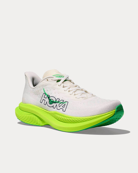 HOKA Mach 6 White / Neon Lime Running Shoes - 3