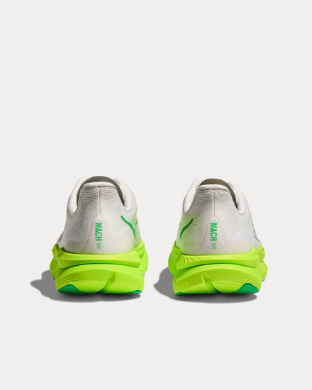 HOKA Mach 6 White / Neon Lime Running Shoes - 4