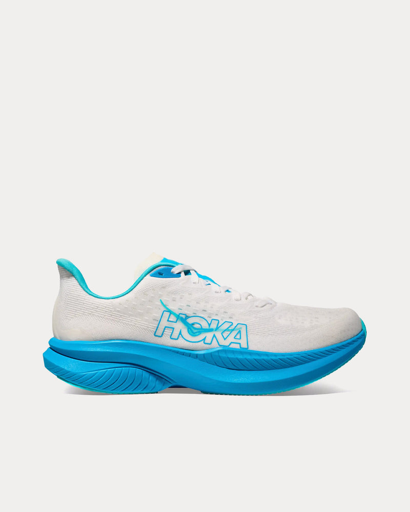 HOKA Mach 6 White / Skyward Blue Running Shoes - 1