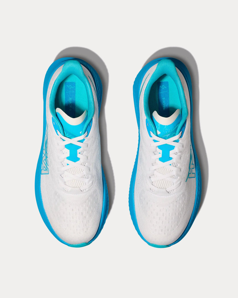 HOKA Mach 6 White / Skyward Blue Running Shoes - 2