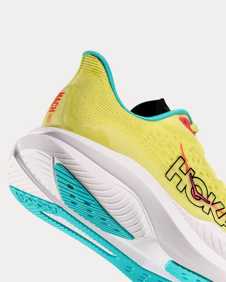 HOKA Mach 6 Yuzu / Cielo Blue Running Shoes - 4
