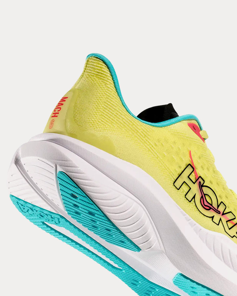 HOKA Mach 6 Yuzu / Cielo Blue Running Shoes - 4