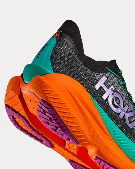 HOKA Mach X 2 Black / Electric Aqua Running Shoes - 3