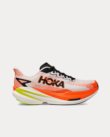 HOKA Mach X 3 White / Neon Tangerine Running Shoes