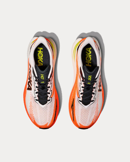 HOKA Mach X 3 White / Neon Tangerine Running Shoes - 2
