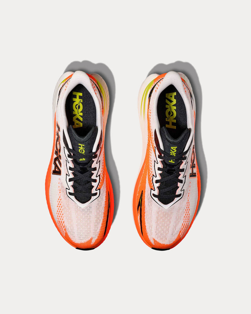 HOKA Mach X 3 White / Neon Tangerine Running Shoes - 2