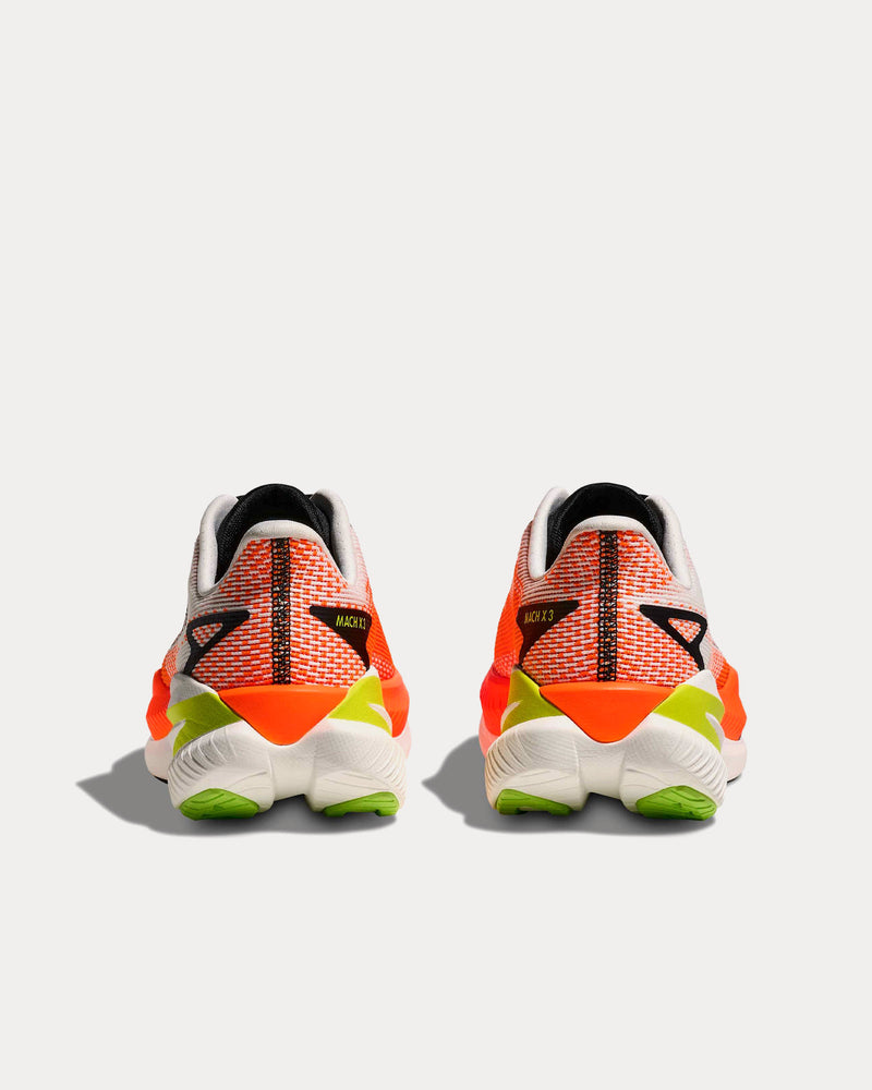 HOKA Mach X 3 White / Neon Tangerine Running Shoes - 4