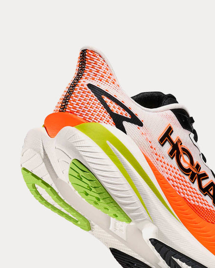 HOKA Mach X 3 White / Neon Tangerine Running Shoes - 5