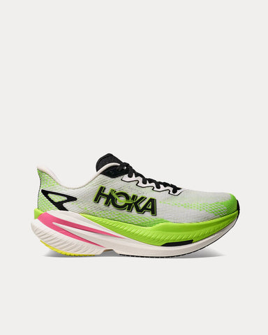 HOKA Mach X 3 White / Neon Lime Running Shoes