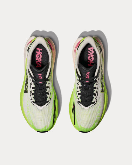 HOKA Mach X 3 White / Neon Lime Running Shoes - 2