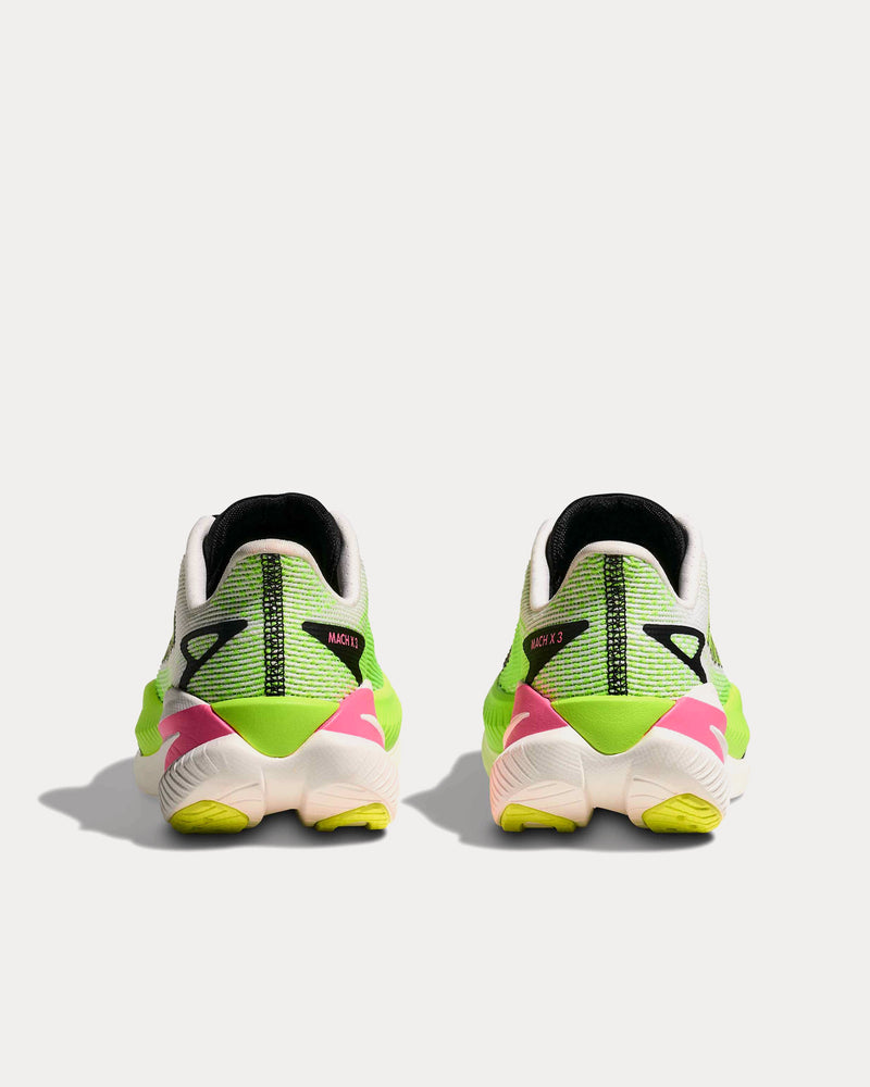 HOKA Mach X 3 White / Neon Lime Running Shoes - 4