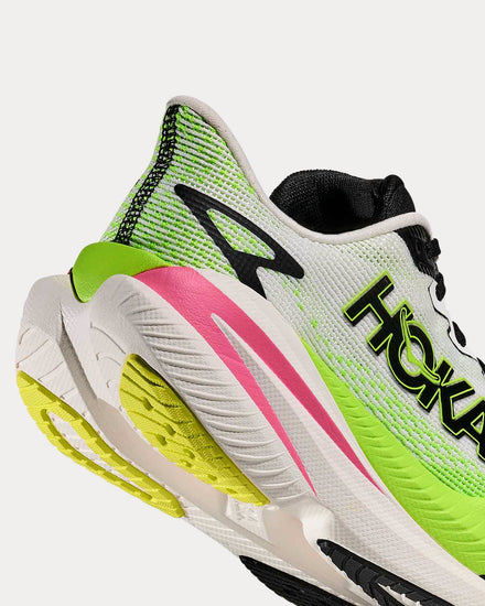 HOKA Mach X 3 White / Neon Lime Running Shoes - 5