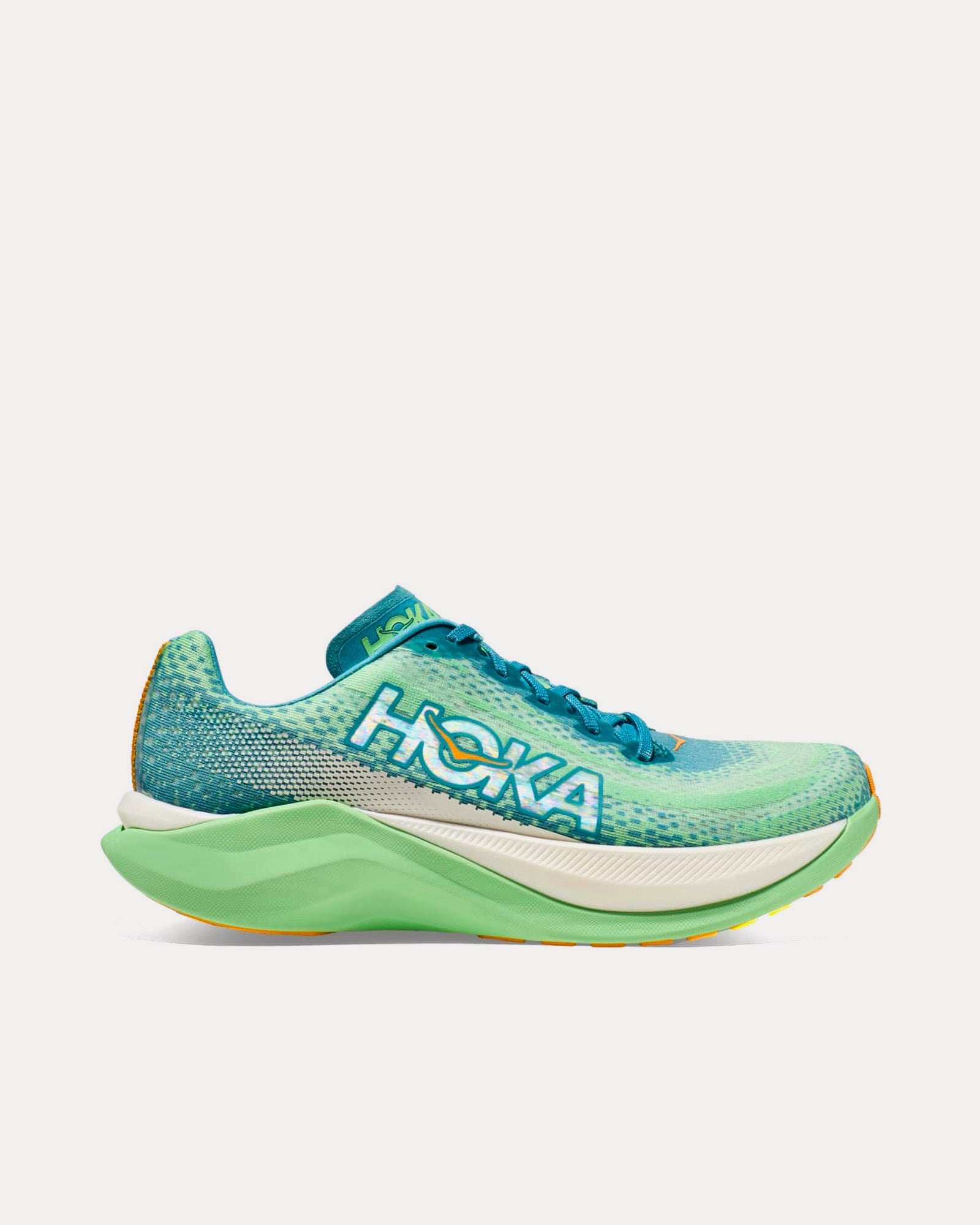 Hoka One One Arahi 6 Mens 11D Ocean Mist Lime Glow Running Shoes *No Insoles Hoka Arahi 6 - Ocean Mist - Lime Glow – Fit2Run main image 2