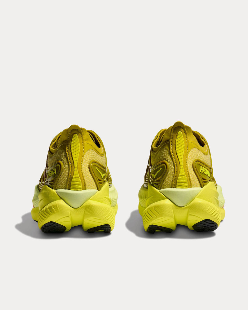 HOKA Mach X Caged Pea Green / Hoka Citrus Running Shoes - 4