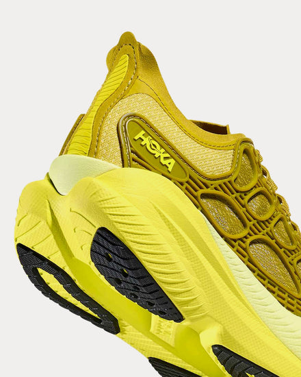 HOKA Mach X Caged Pea Green / Hoka Citrus Running Shoes - 5