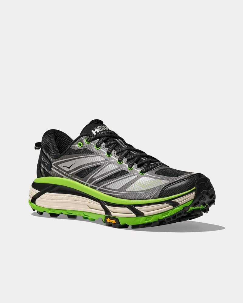 Hoka Mafate Speed 2 Black / Electric Green Running Shoes - 3