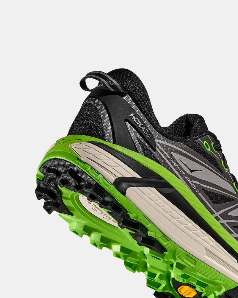 Hoka Mafate Speed 2 Black / Electric Green Running Shoes - 5