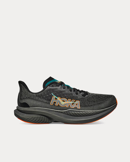 HOKA Mach 6 Black / Electric Tangerine Running Shoes - 1