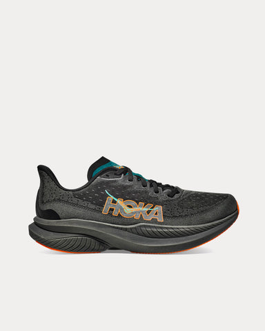 HOKA Mach 6 Black / Electric Tangerine Running Shoes