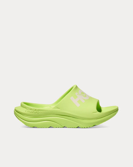 HOKA Ora Athletic Lettuce / White Slides - 1