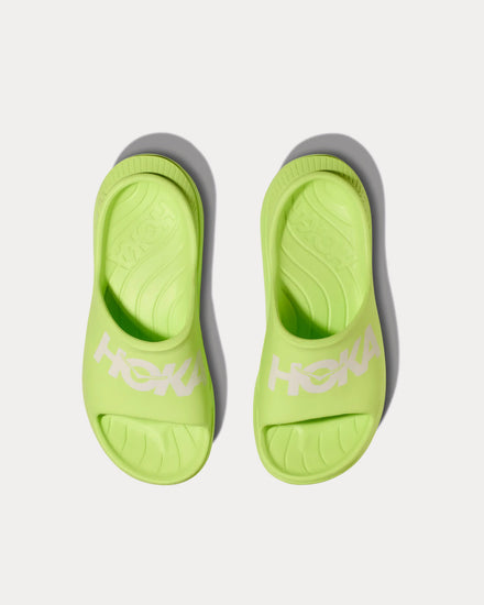 HOKA Ora Athletic Lettuce / White Slides - 2