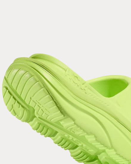 HOKA Ora Athletic Lettuce / White Slides - 3