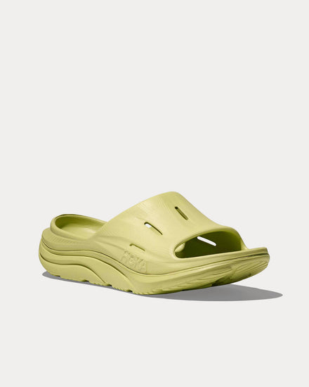 HOKA Ora Recovery Slide 3 Honeydew / Honeydew Slip Ons - 3