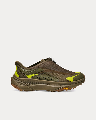 HOKA Project Transport Deep Umber / Antique Olive Slip On Sneakers