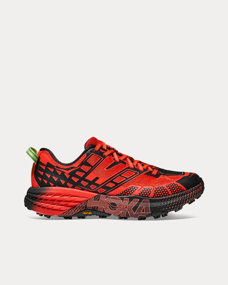 Hoka Speedgoat 2 Tomato / Electric Green Running Shoes - 1