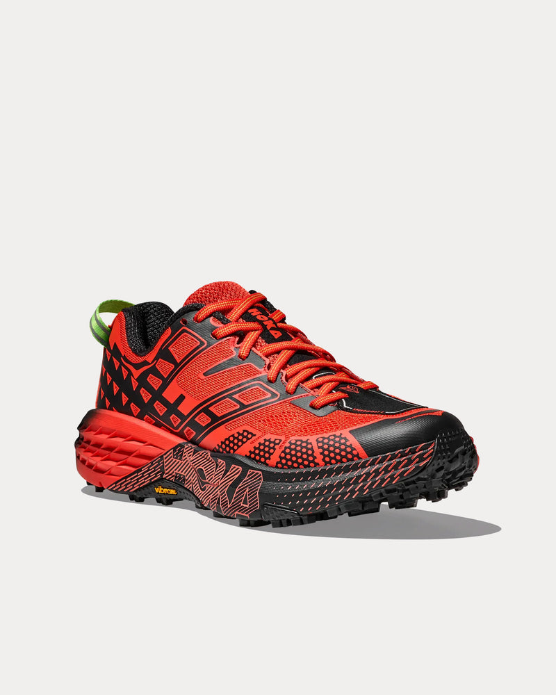 Hoka Speedgoat 2 Tomato / Electric Green Running Shoes - 3