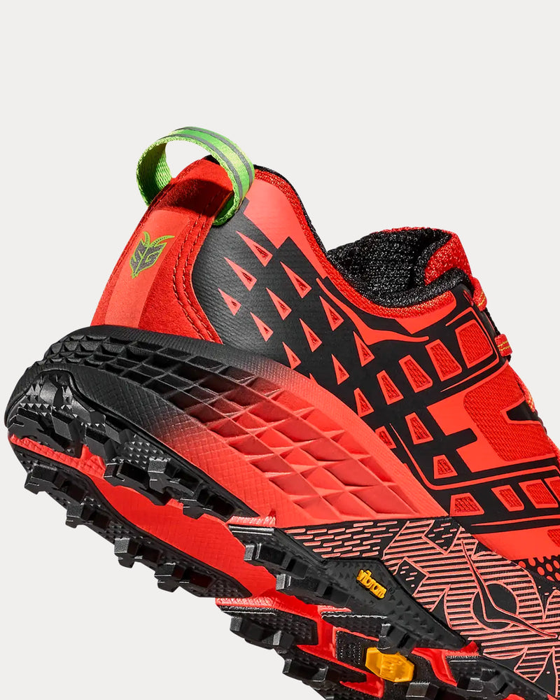 Hoka Speedgoat 2 Tomato / Electric Green Running Shoes - 5