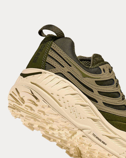 HOKA Elite Terrain System Stinson EVO OG Moss Green / Wild Mushroom Running Shoes - 5