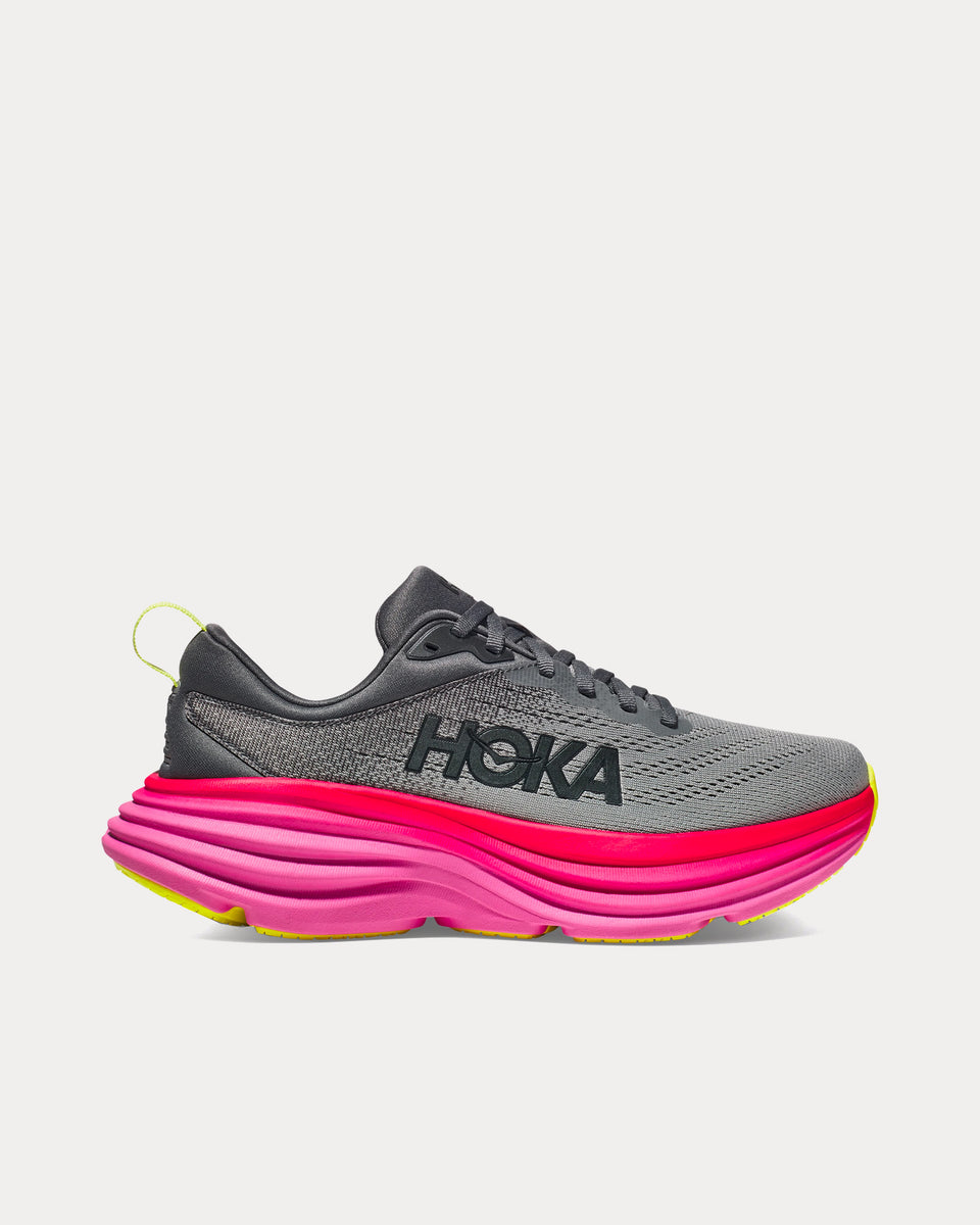 Hoka Bondi 8 Castlerock / Strawberry Running Shoes - Sneak in Peace