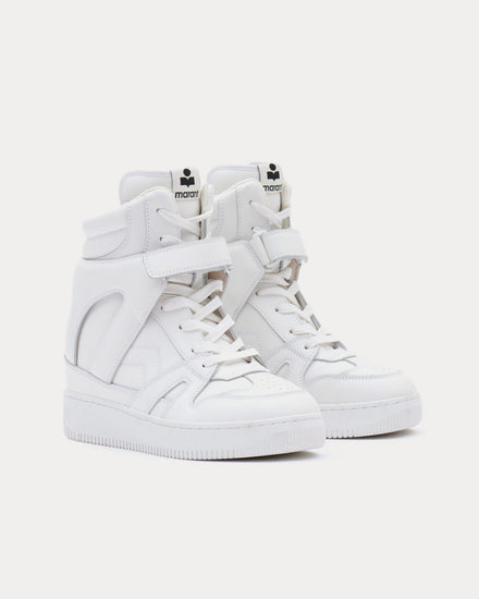 Isabel Marant Ellyn Leather White High Top Sneakers - 3