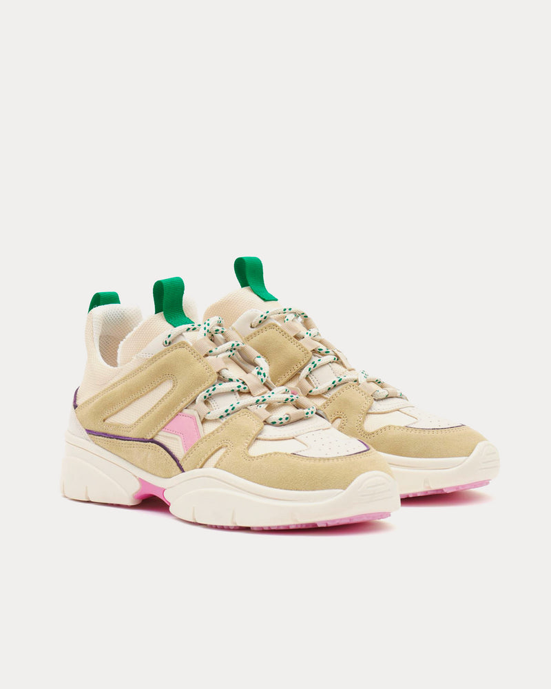 Isabel Marant Kindsay Leather Beige / Rose Low Top Sneakers - 3