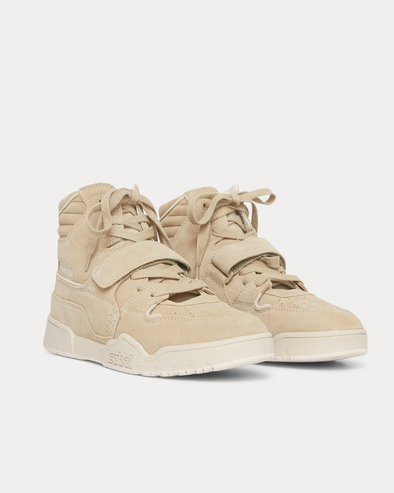 Isabel Marant Alsee Suede Neutral Beige High Top Sneakers - 2