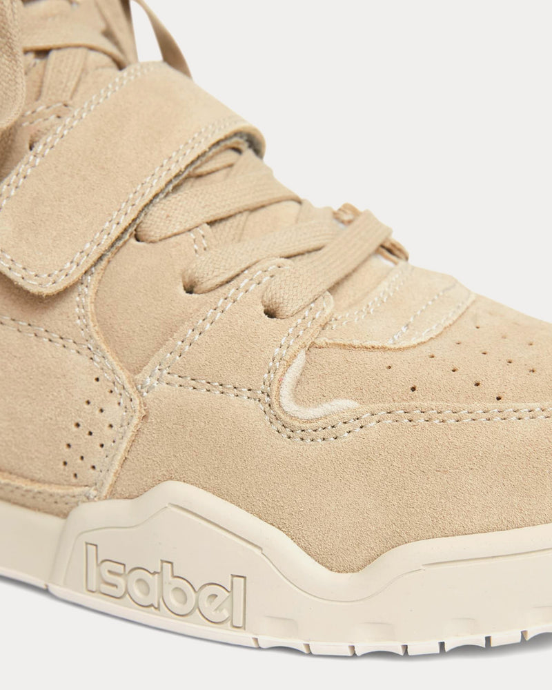 Isabel Marant Alsee Suede Neutral Beige High Top Sneakers - 4