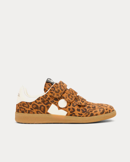 Isabel Marant Beth Printed Suede Calfskin Leather Leopard / Ecru Low Top Sneakers - 1