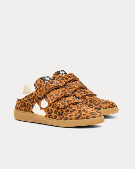 Isabel Marant Beth Printed Suede Calfskin Leather Leopard / Ecru Low Top Sneakers - 3