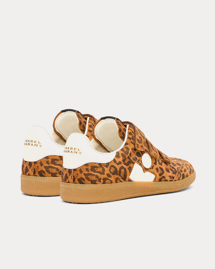 Isabel Marant Beth Printed Suede Calfskin Leather Leopard / Ecru Low Top Sneakers - 4