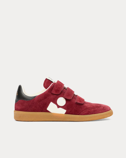 Isabel Marant Beth Suede Burgundy / Ecru Low Top Sneakers - 1