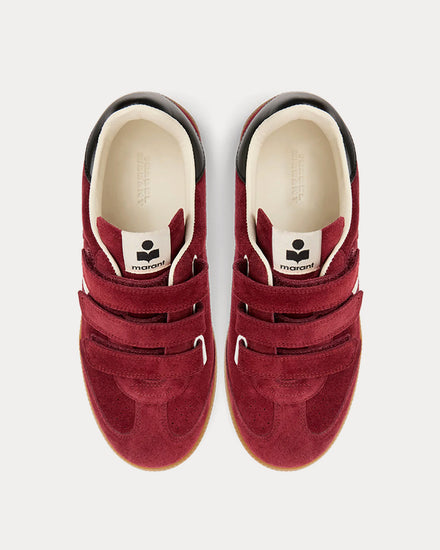 Isabel Marant Beth Suede Burgundy / Ecru Low Top Sneakers - 2