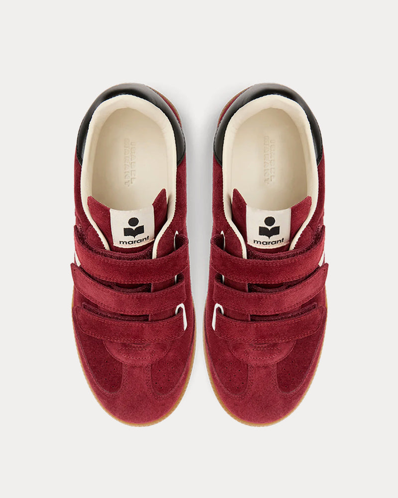 Isabel Marant Beth Suede Burgundy / Ecru Low Top Sneakers - 2