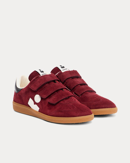Isabel Marant Beth Suede Burgundy / Ecru Low Top Sneakers - 3