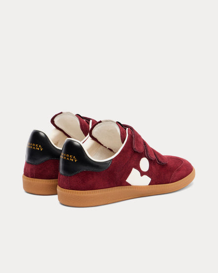 Isabel Marant Beth Suede Burgundy / Ecru Low Top Sneakers - 4