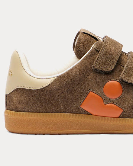 Isabel Marant Beth Suede Khaki / Orange Low Top Sneakers - 4
