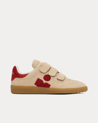 Isabel Marant Beth Suede Toffee / Red Low Top Sneakers