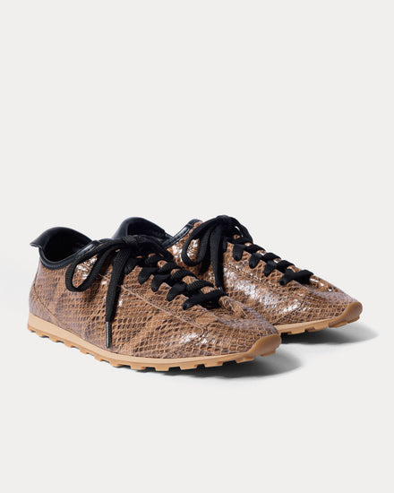 Jacquemus The Tennis Snake-Effect Leather Beige Low Top Sneakers - 3